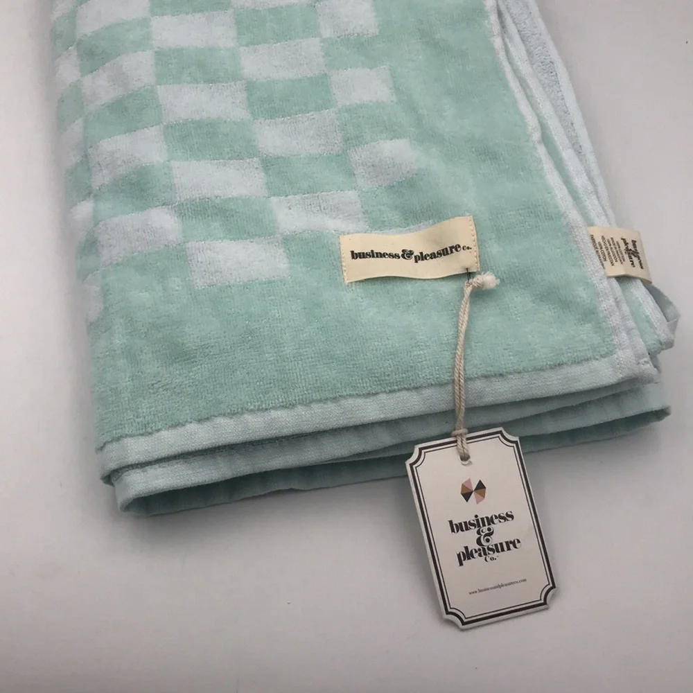 Business & Pleasure Beach Towel Vintage Blue Check